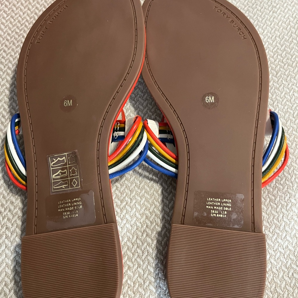 Tory Burch Mignon Miller Logo Sandals Size 6 - Picture 9 of 9